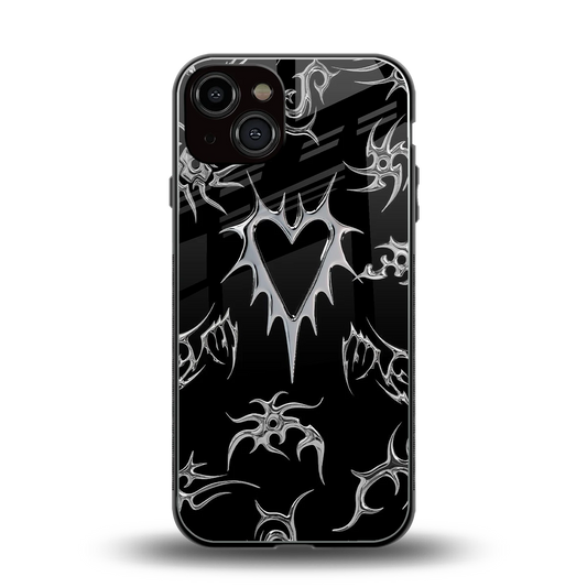 Metallic Love back phone cover | glass case for iphone 14