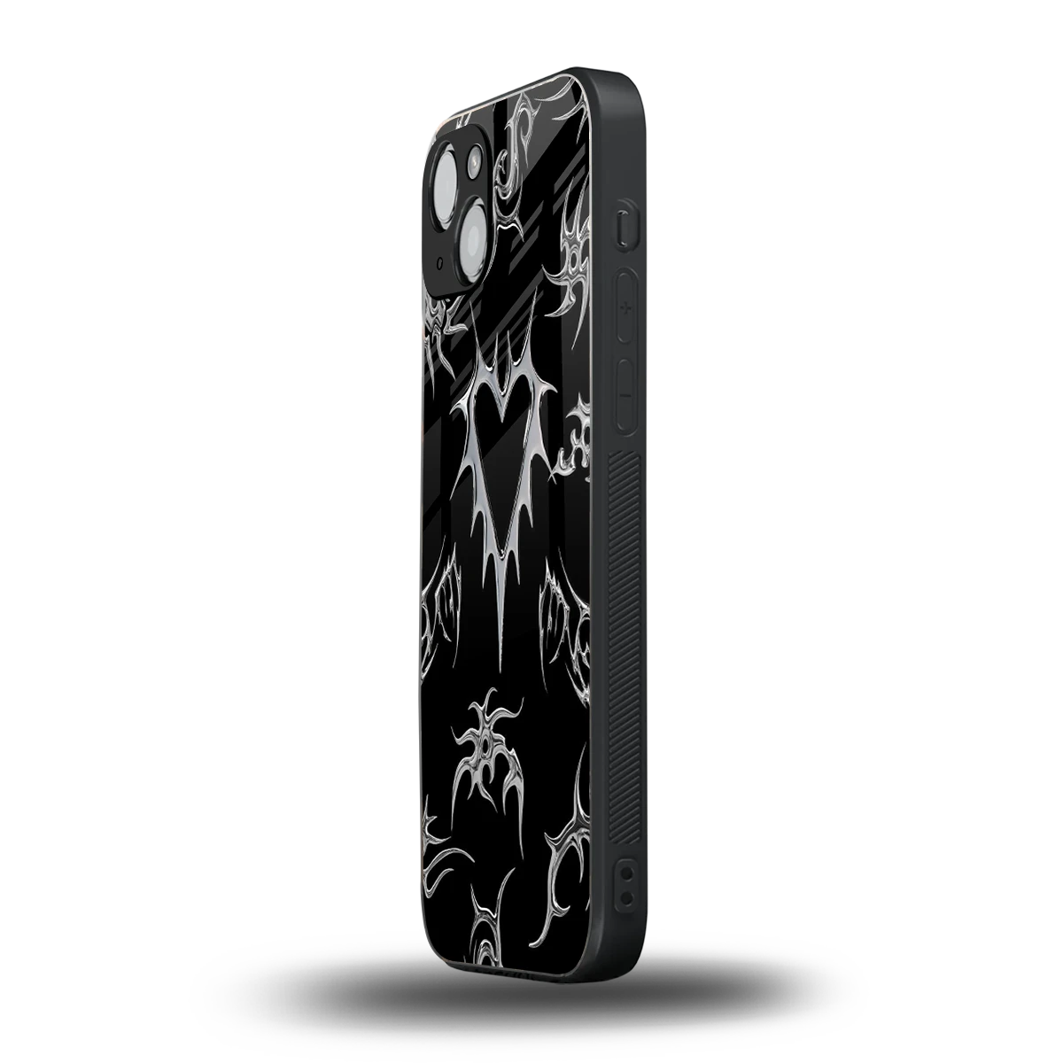 Metallic Love iphone 13 mobile cover | shockproof glass phone case