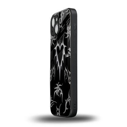 Metallic Love iphone 15 mobile cover | shockproof glass phone case