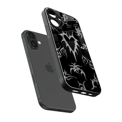 Metallic Love sleek iphone 16 plus cover with tempered glass back and TPU edges