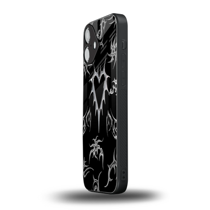 Metallic Love iphone 16 plus mobile cover | shockproof glass phone case