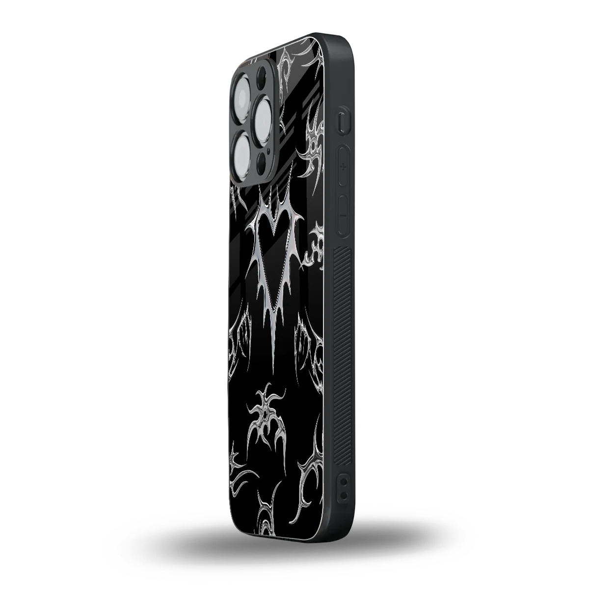 Metallic Love iphone 16 pro max mobile cover | shockproof glass phone case