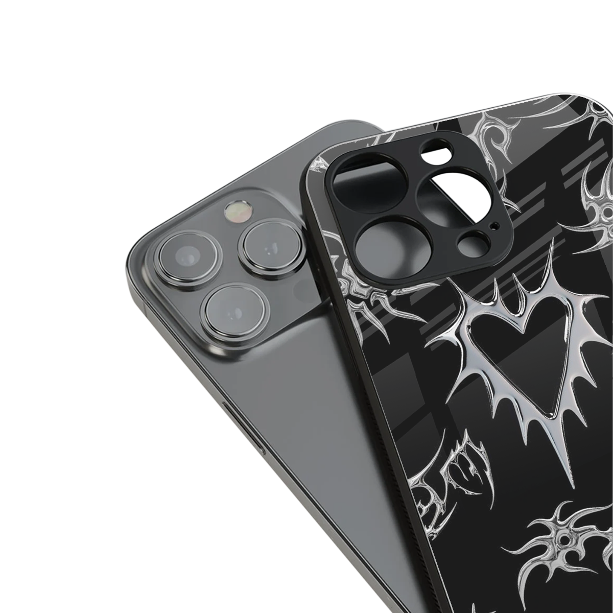 Metallic Love Phone Case for Iphone 16 | Glass Case