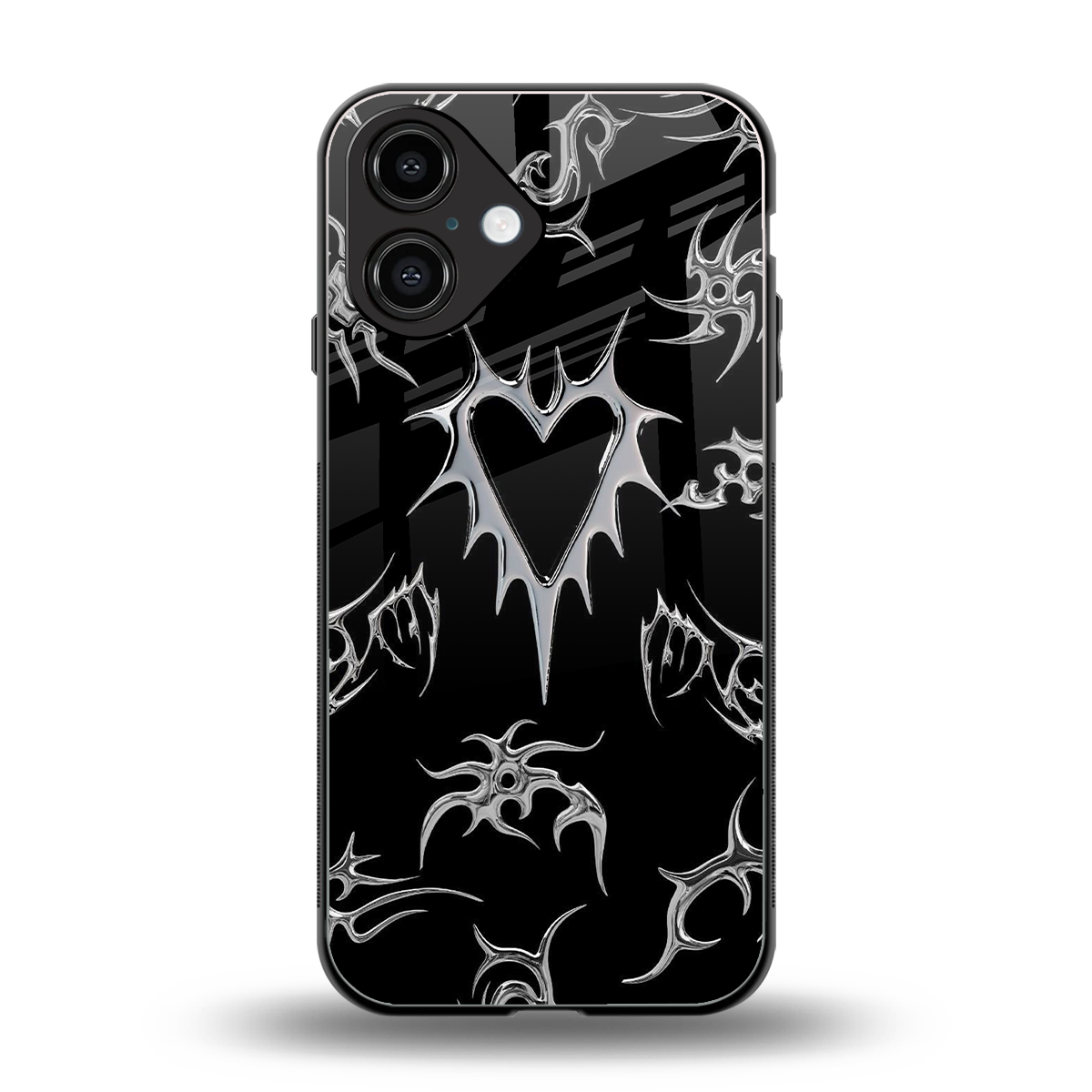 Metallic Love Phone Case for Iphone 16 | Glass Case