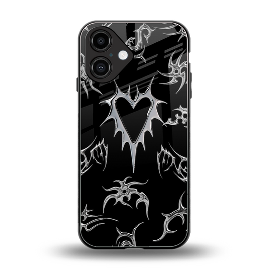 Metallic Love Phone Case for Iphone 16 | Glass Case