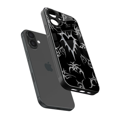 Metallic Love sleek iPhone 16 cover with tempered glass back and TPU edges