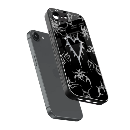 Metallic Love sleek iphone 16e cover with tempered glass back and TPU edges