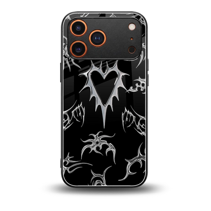 Metallic Love back phone cover | glass case for iphone 17 pro max