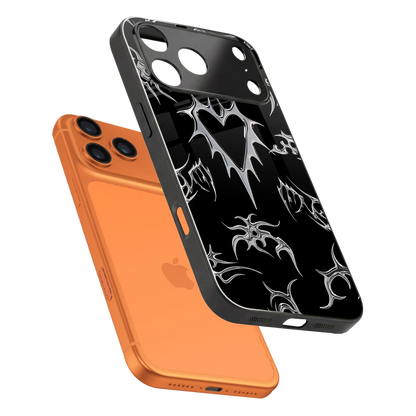 Metallic Love sleek iphone 17 pro max cover with tempered glass back and TPU edges