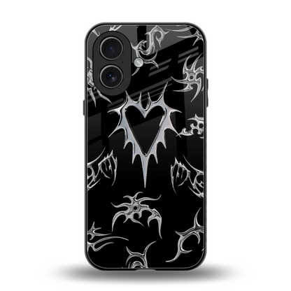 Metallic Love back phone cover | glass case for iphone 17