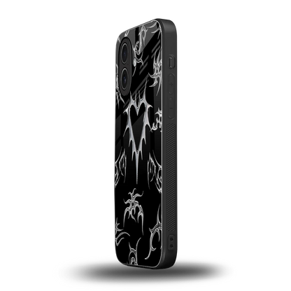 Metallic Love iphone 17 mobile cover | shockproof glass phone case