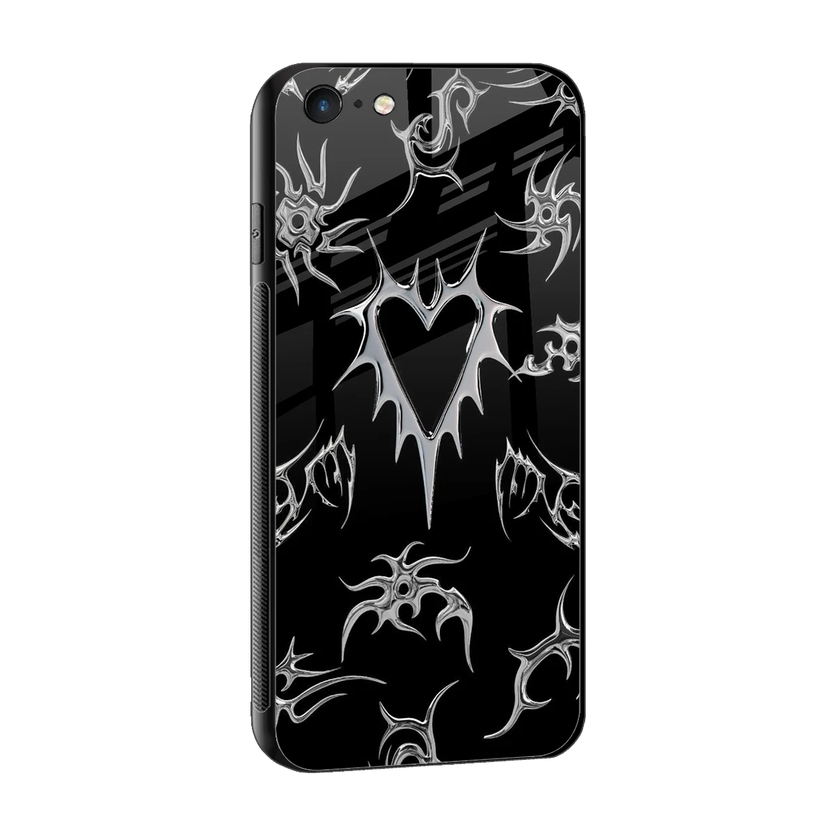 Metallic Love sleek iphone 6s cover with tempered glass back and TPU edges