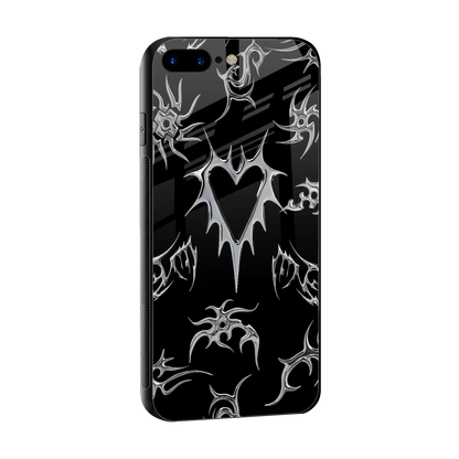 Metallic Love sleek iphone 8 plus cover with tempered glass back and TPU edges