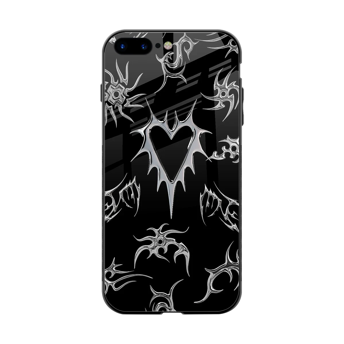 Metallic Love back phone cover | glass case for iphone 8 plus