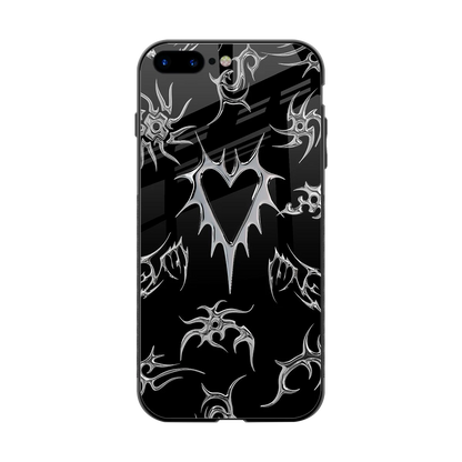 Metallic Love back phone cover | glass case for iphone 8 plus
