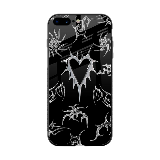 Metallic Love back phone cover | glass case for iphone 8 plus