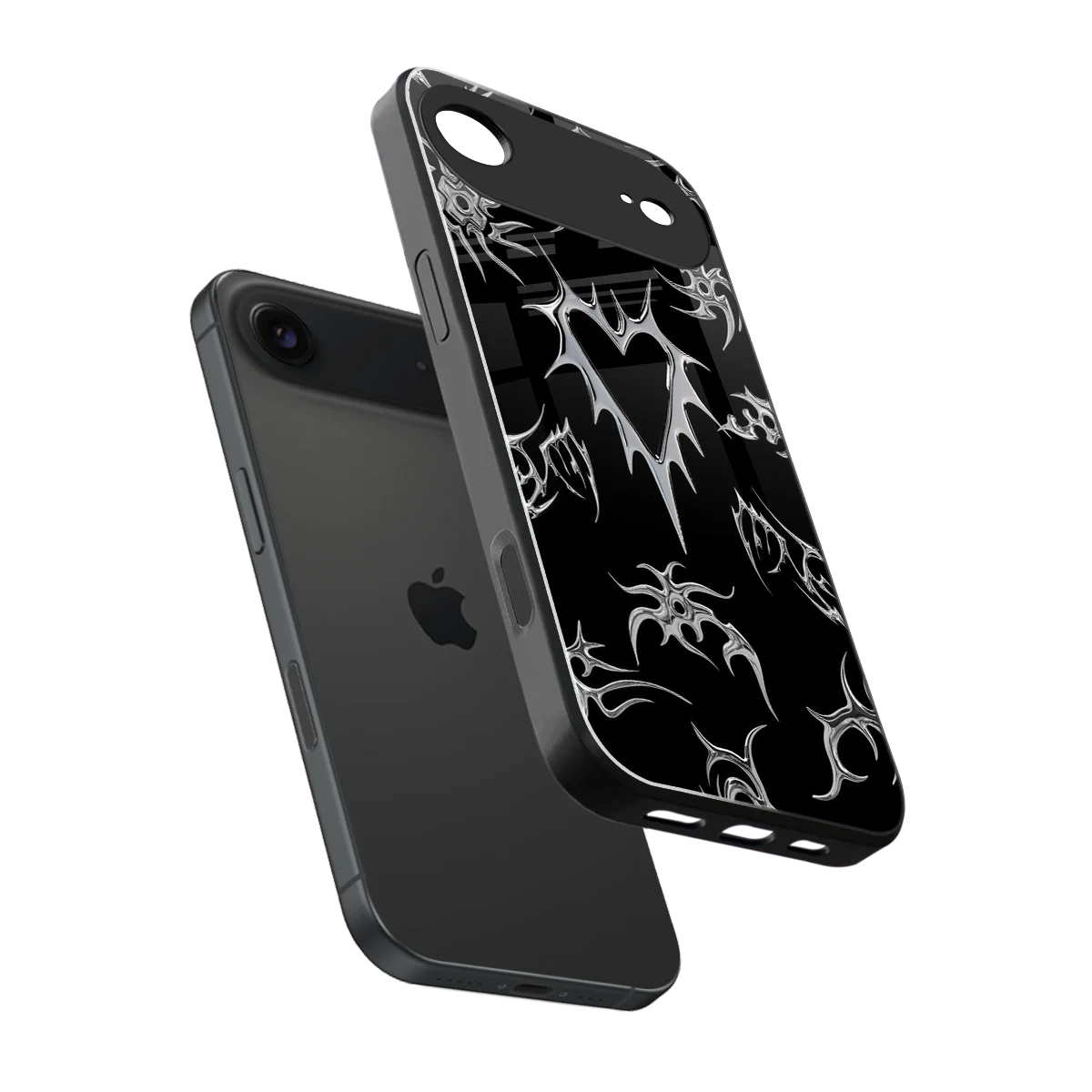 Metallic Love sleek iphone air cover with tempered glass back and TPU edges