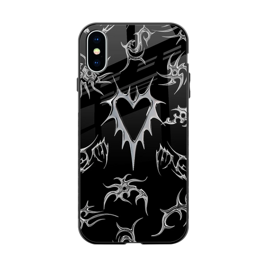 Metallic Love back phone cover | glass case for iphone x