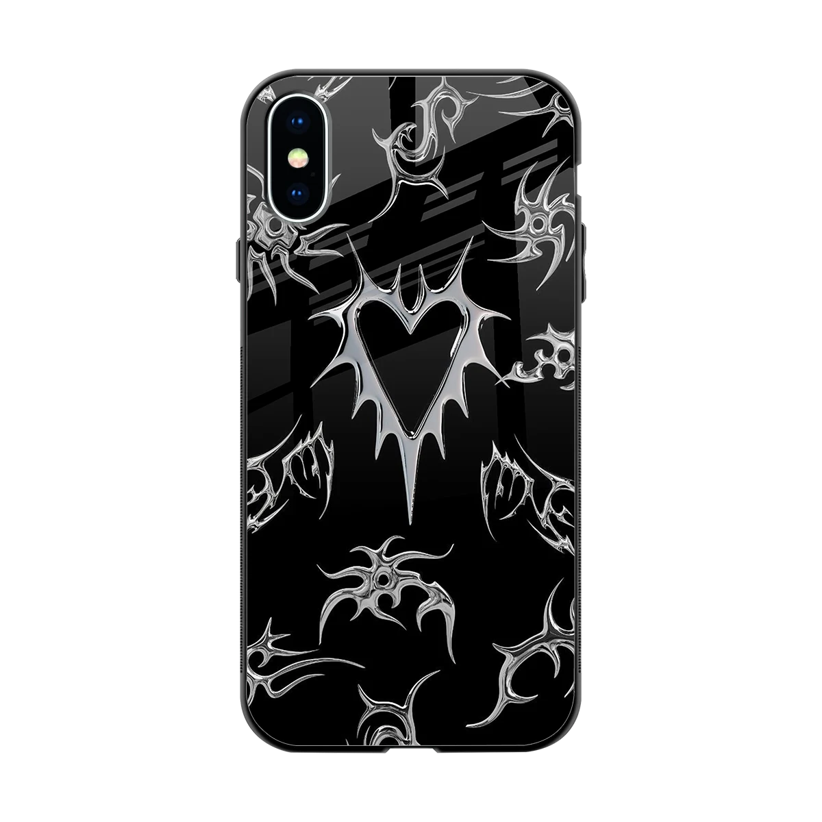 Metallic Love back phone cover | glass case for iphone xs
