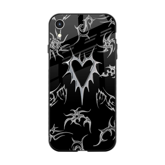 Metallic Love back phone cover | glass case for iphone xr