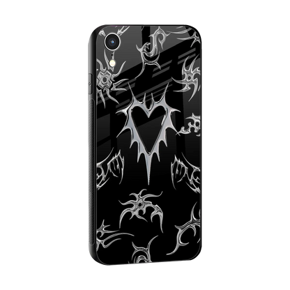 Metallic Love sleek iphone xr cover with tempered glass back and TPU edges