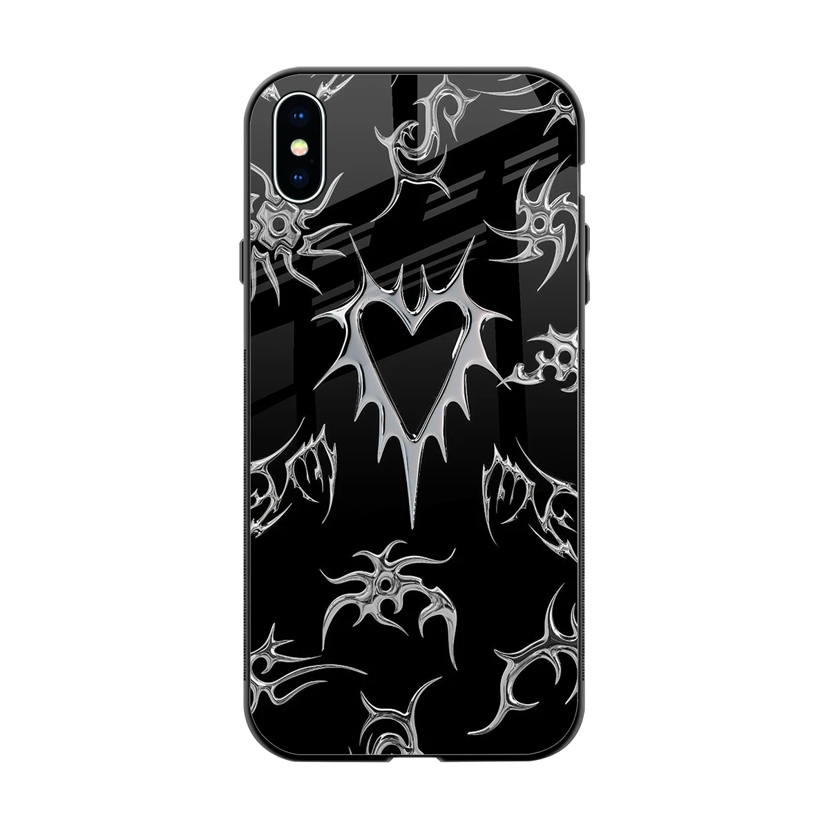 Metallic Love back phone cover | glass case for iphone xs max