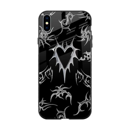 Metallic Love back phone cover | glass case for iphone xs max