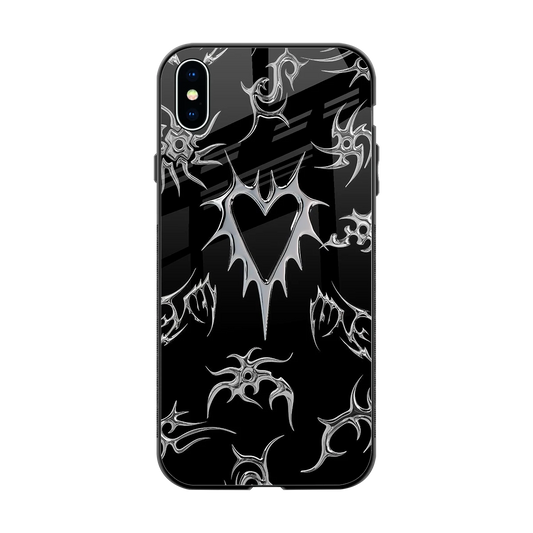 Metallic Love back phone cover | glass case for iphone xs max