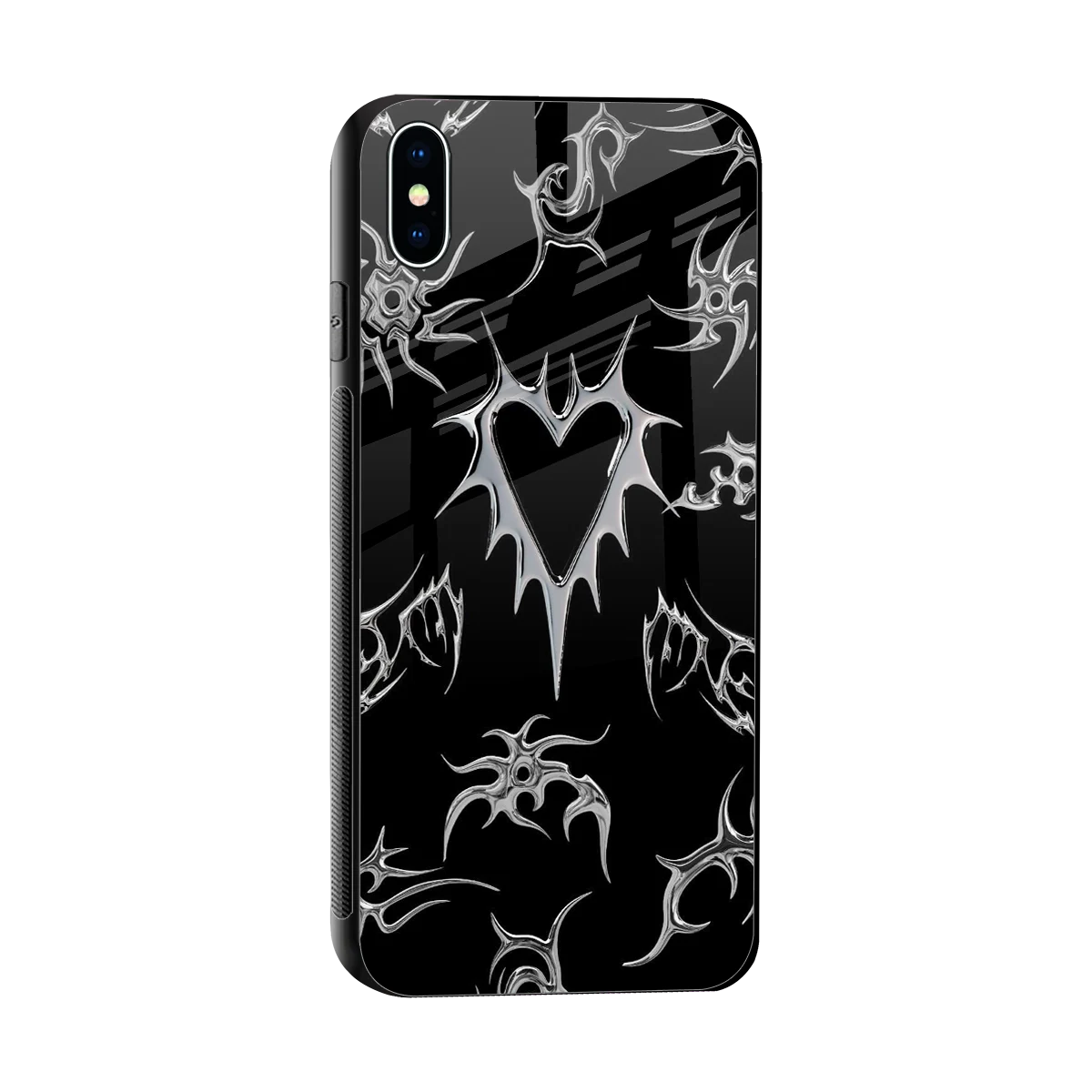 Metallic Love sleek iphone xs max cover with tempered glass back and TPU edges