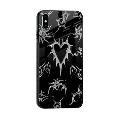 Metallic Love sleek iphone xs max cover with tempered glass back and TPU edges
