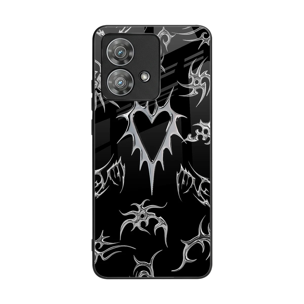 Metallic Love back phone cover | glass case for motorola edge 40 neo 5g