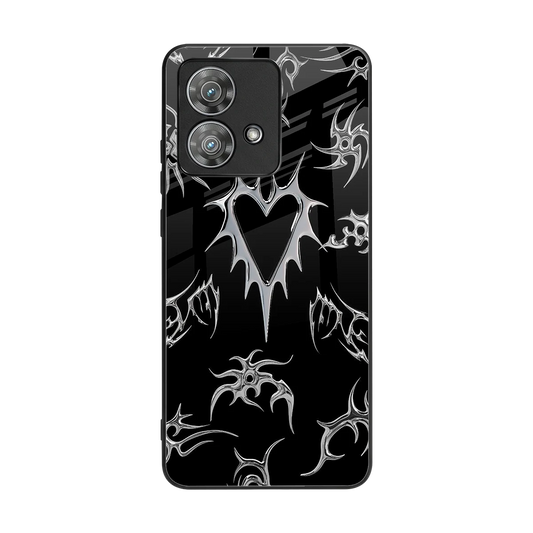 Metallic Love back phone cover | glass case for motorola edge 40 neo 5g