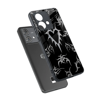 Metallic Love sleek motorola edge 40 neo 5g cover with tempered glass back and TPU edges