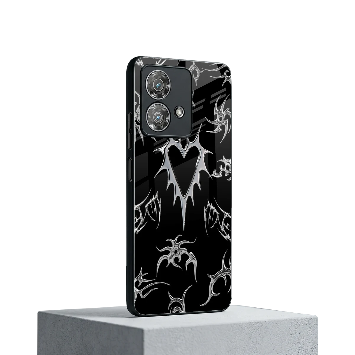 Metallic Love motorola edge 40 neo 5g mobile cover | shockproof glass phone case