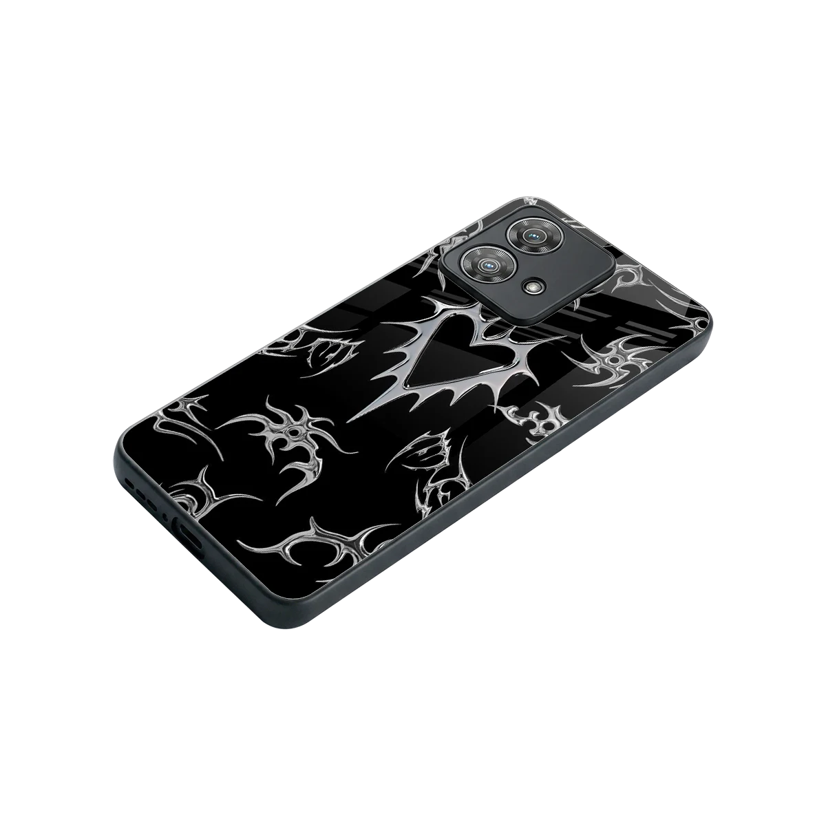 Metallic Love stylish phone case for motorola edge 40 neo 5g | glossy glass and slim fit