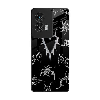 Metallic Love back phone cover | glass case for motorola edge 50 fusion