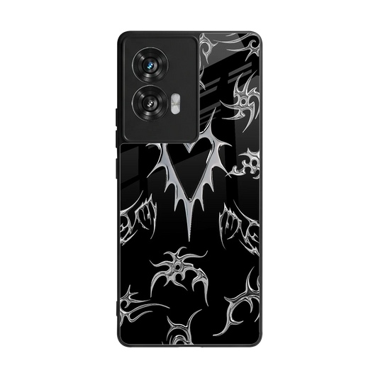 Metallic Love back phone cover | glass case for motorola edge 50 fusion