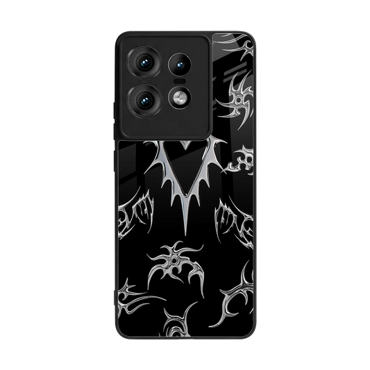 Metallic Love back phone cover | glass case for motorola edge 50 pro