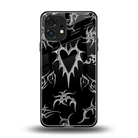 Metallic Love back phone cover | glass case for nothing phone 1
