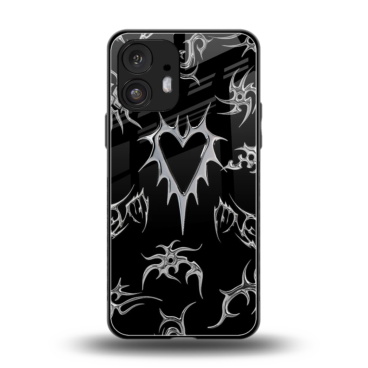 Metallic Love back phone cover | glass case for nothing phone 2