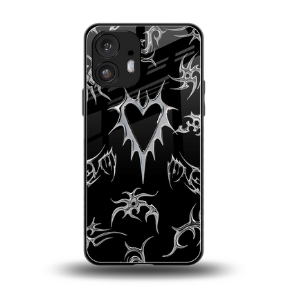 Metallic Love back phone cover | glass case for nothing phone 2