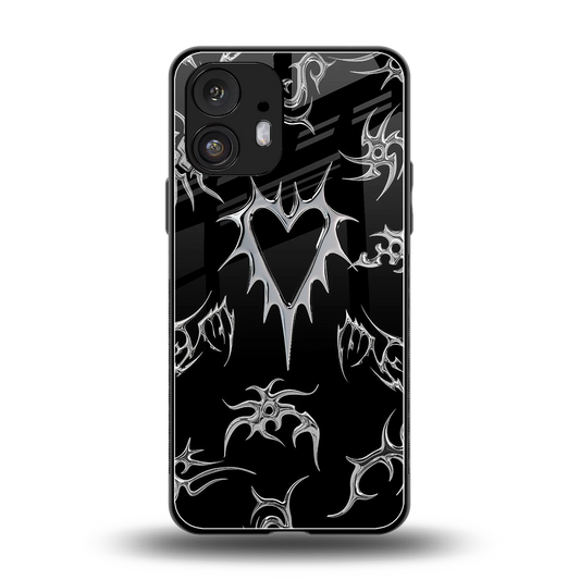 Metallic Love back phone cover | glass case for nothing phone 2