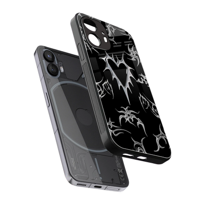 Metallic Love sleek nothing phone 2 cover with tempered glass back and TPU edges