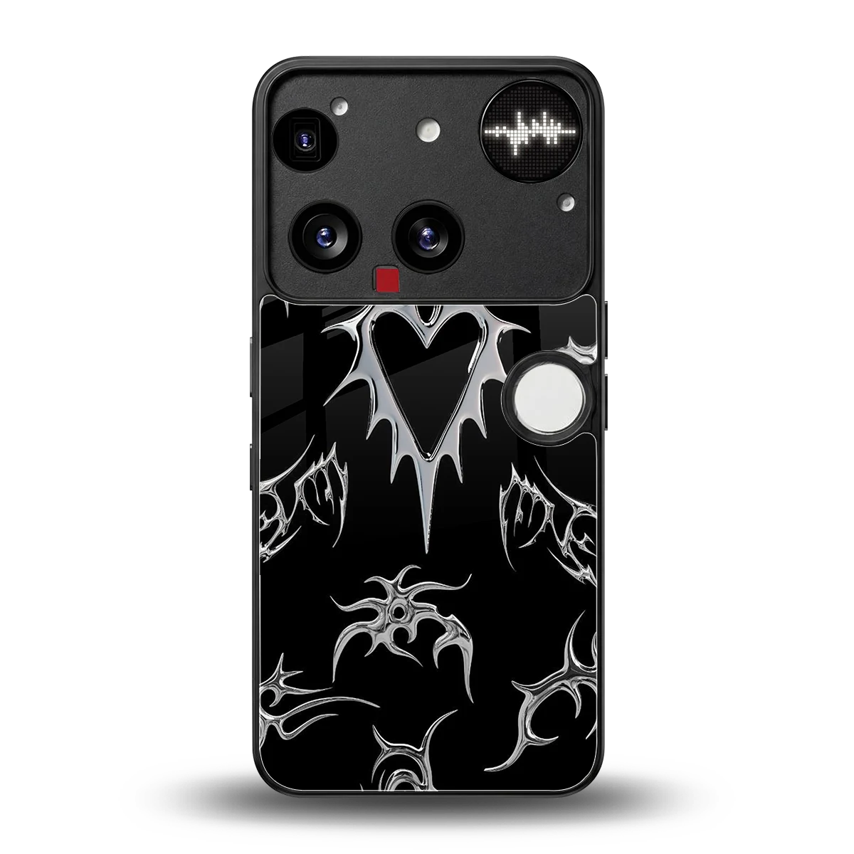 Metallic Love back phone cover | glass case for nothing phone 3