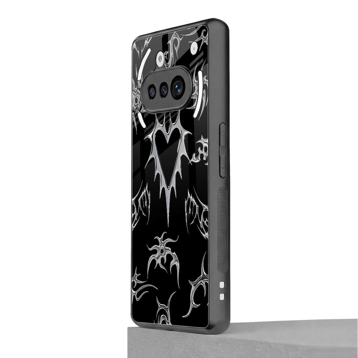 Metallic Love nothing phone 3a mobile cover | shockproof glass phone case