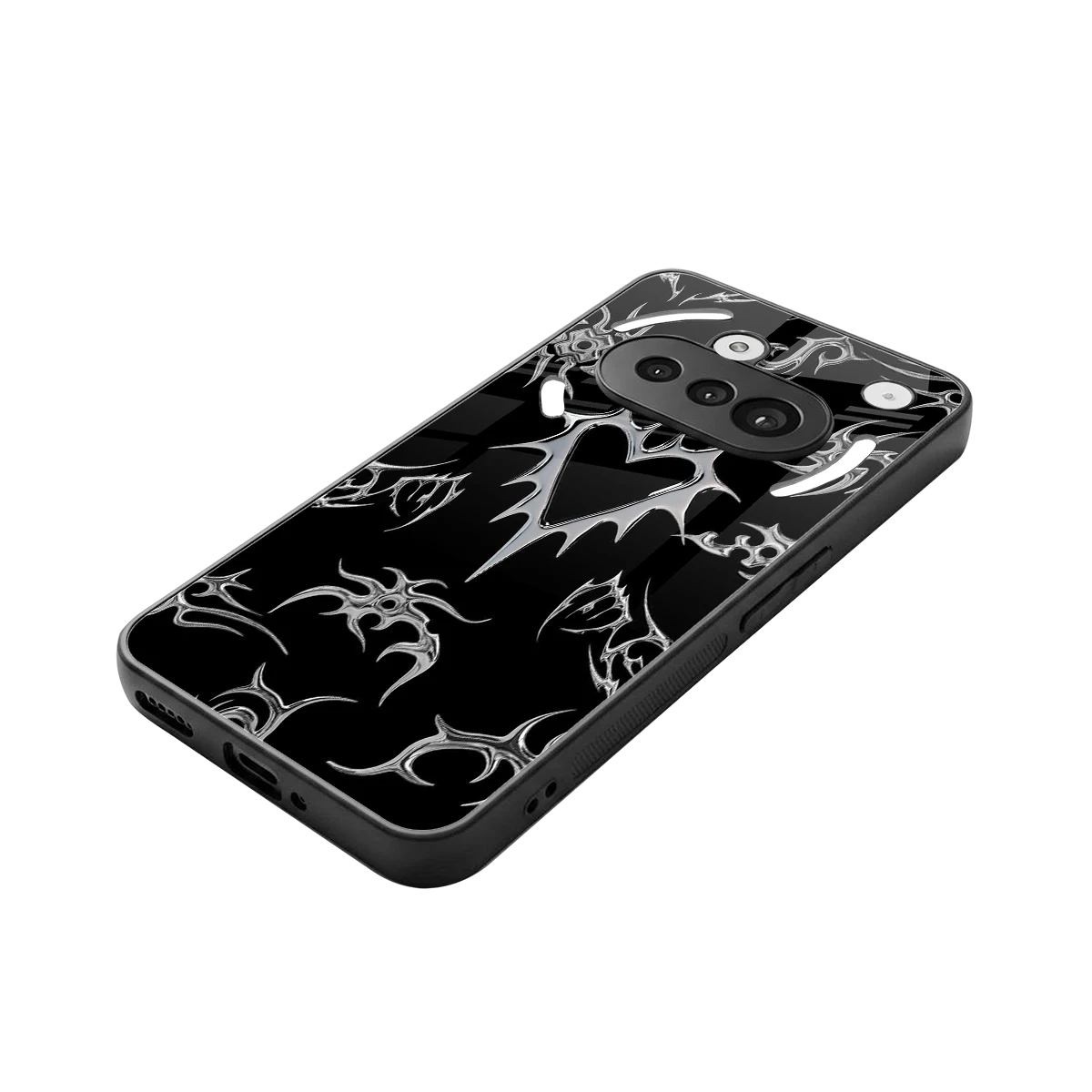 Metallic Love stylish phone case for nothing phone 3a | glossy glass and slim fit