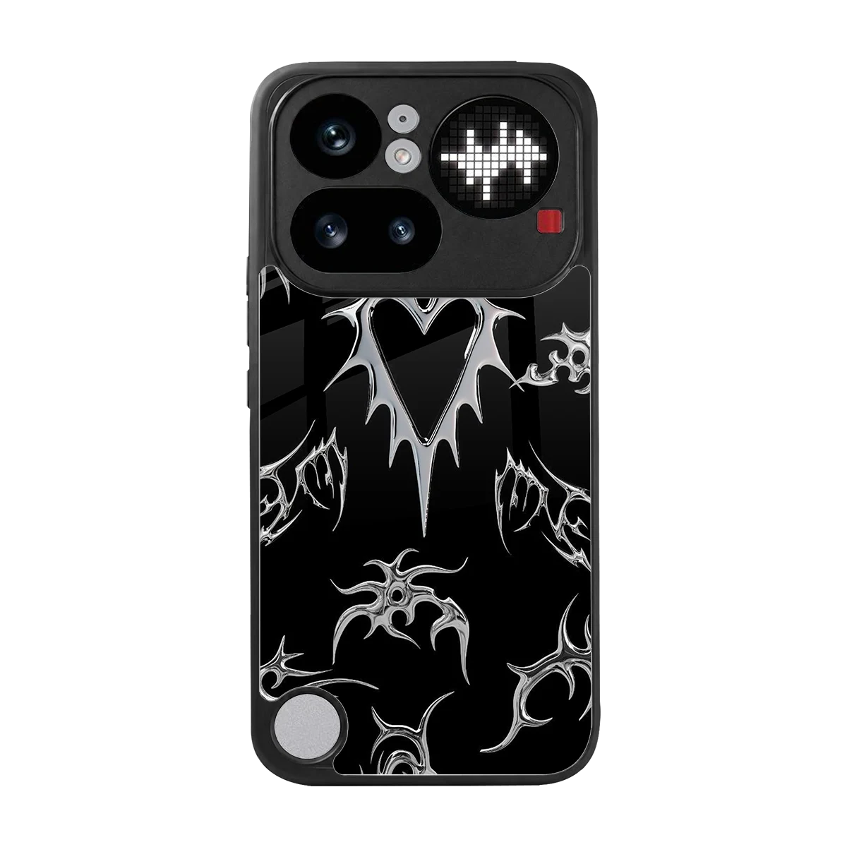 Metallic Love back phone cover | glass case for nothing phone 4a pro