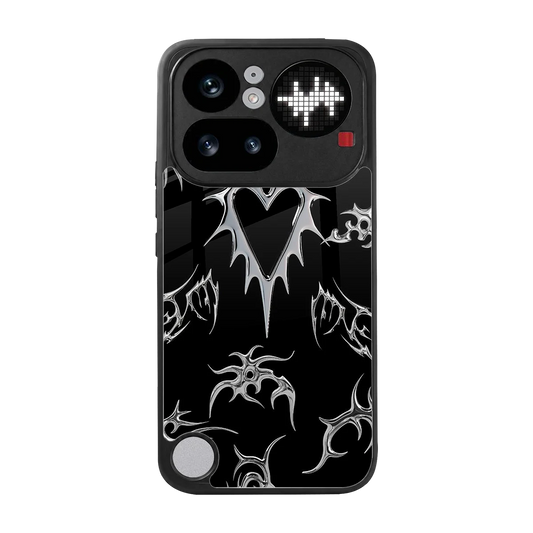 Metallic Love back phone cover | glass case for nothing phone 4a pro