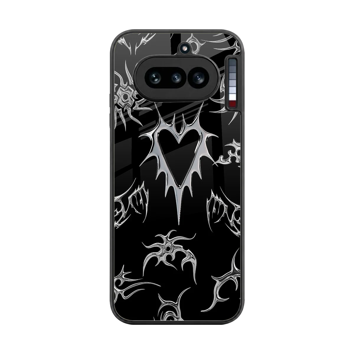 Metallic Love back phone cover | glass case for nothing phone 4a