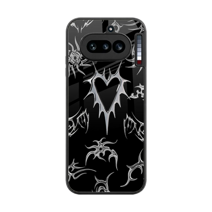 Metallic Love back phone cover | glass case for nothing phone 4a